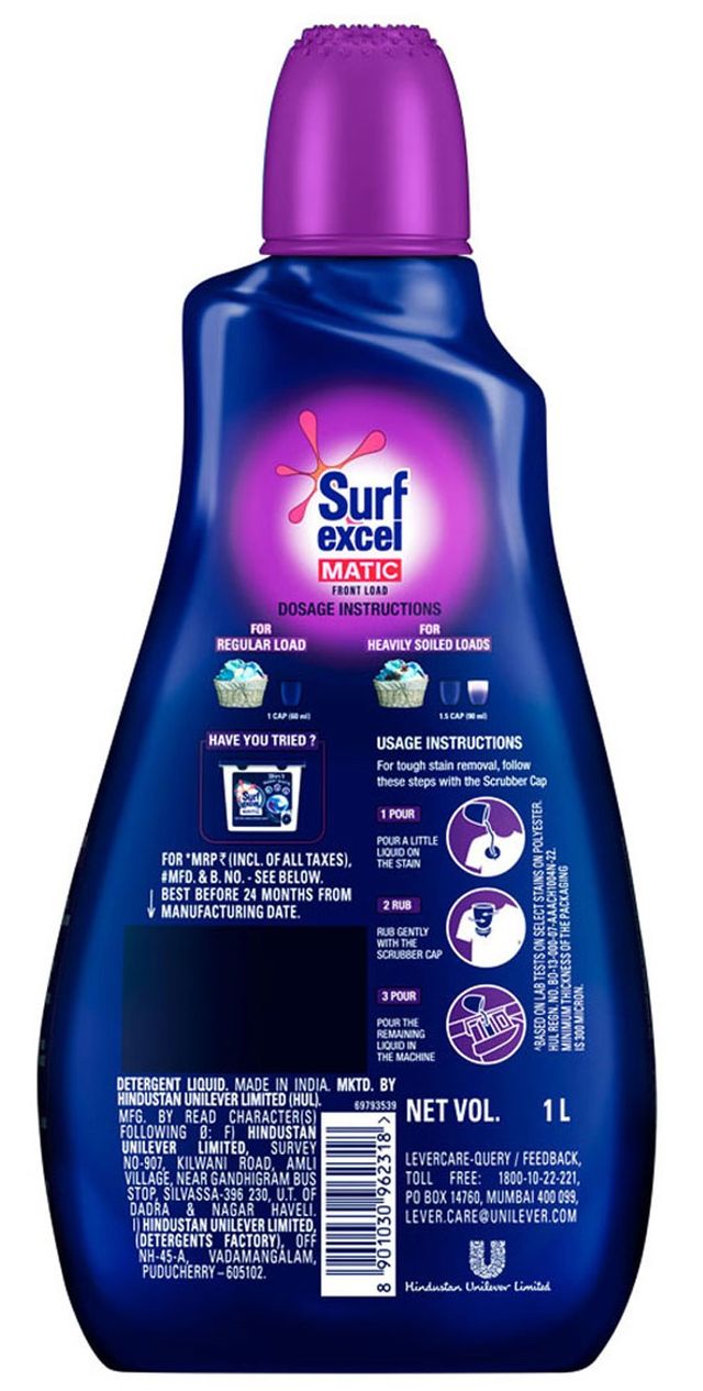 Comfort After Wash Morning Fresh Fabric Conditioner(860ml) & Surf Excel Matic Front Load Detergent Liquid(1l) Combo