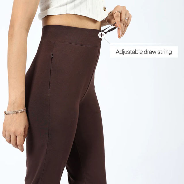 Blissclub Women's AM:PM Cotton Straight Pants - Brown - Buy at