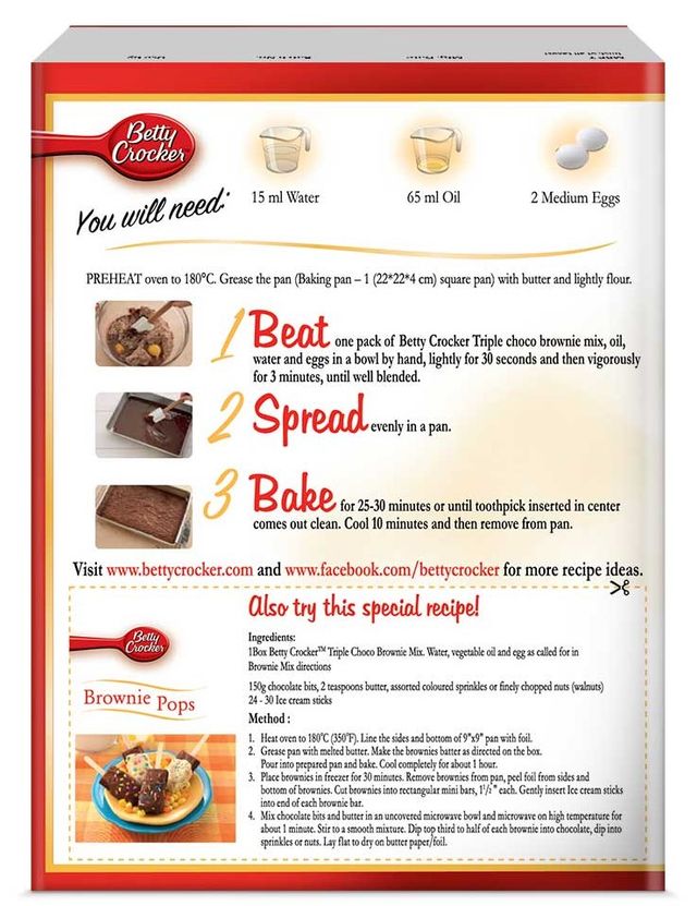 Betty Crocker Triple Chocolate Brownie Instant Cake Mix Powder