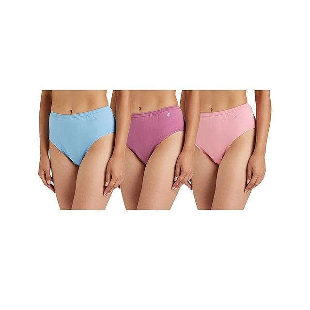 Van Heusen Women Cotton Light Assorted Solid Full Coverage Hipster Panty | Pack of 3 -XL