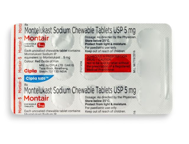 Montair 5mg  Strawberry Flavour Chewable Tablets