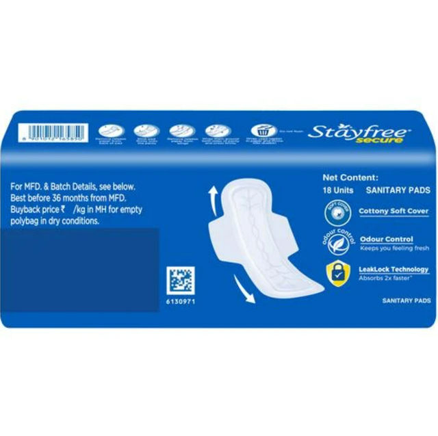 Stayfree Secure  Sanitary Pads - Regular 18 pc Combo