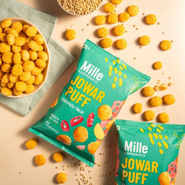 Mille Jowar Puffs | Chatpata Treat Snack | Healthy 35 g Combo
