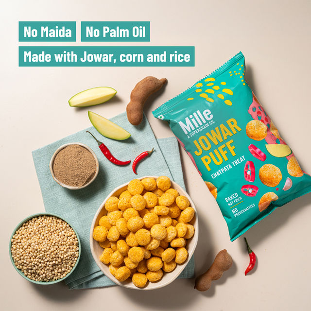 Mille Jowar Puffs | Chatpata Treat Snack | Healthy 35 g Combo