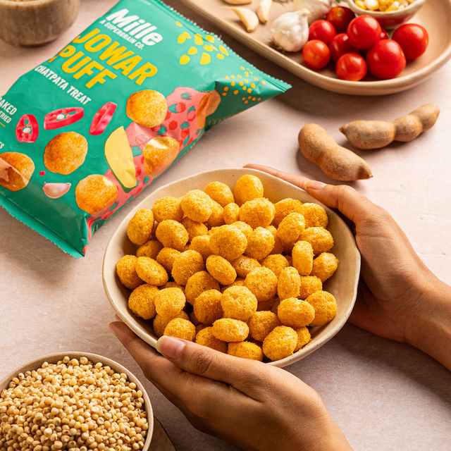 Mille Jowar Puffs | Chatpata Treat Snack | Healthy 35 g Combo