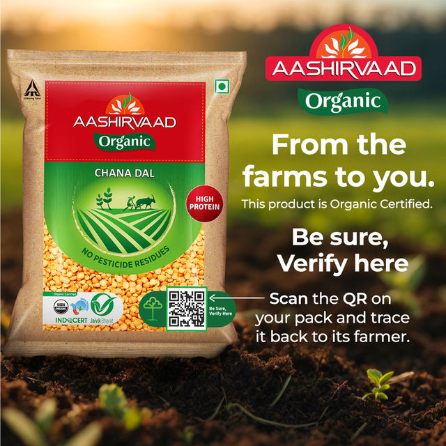 Aashirvaad Organic Chana Dal (Split) | 100% Organic Chana Dal Rich in Protein