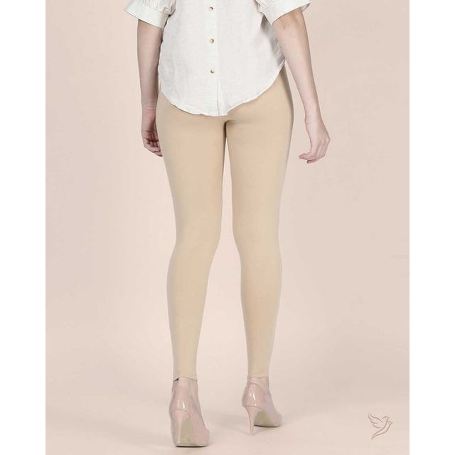 Twin Birds Women's Viscose Ankle Legging | 1502V | Sugar Cookie - L