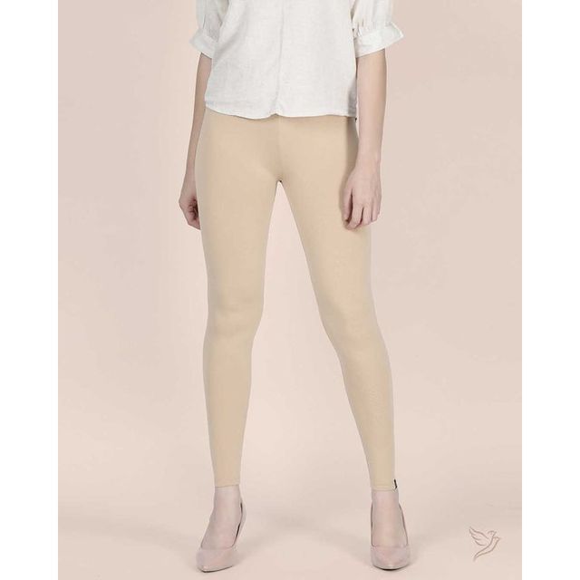 Twin Birds Women's Viscose Ankle Legging | 1502V | Sugar Cookie - L