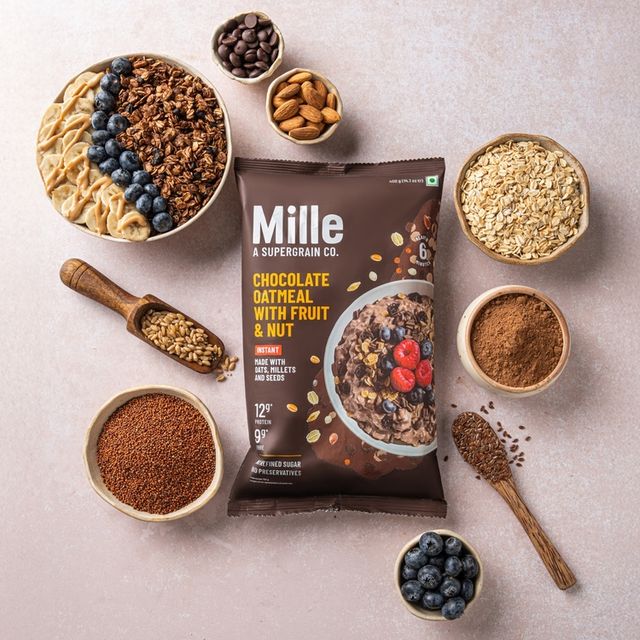 Mille Instant Chocolate Oats with millets | almonds and flax seeds
