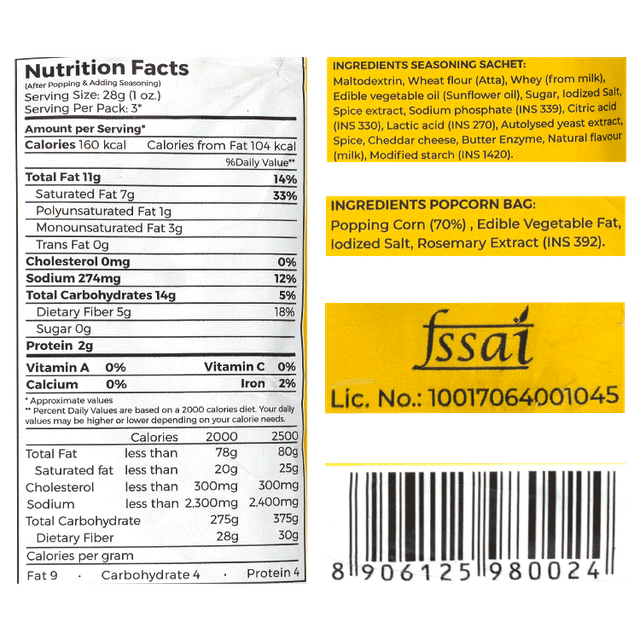 4700BC Microwave Popcorn Cheese Bag 94 g Combo