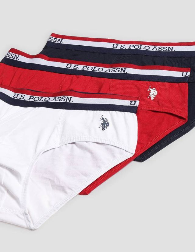 U.S. Polo Assn. | Underwear Pack of 3 | XL | Briefs | EB002 | Red, Navy And White