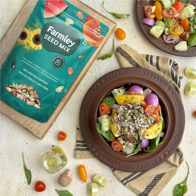 Farmley Seed Mix Superfood Rich In Protein- Pumpkin, Watermelon, Sunflower, Flax, Chia Seeds