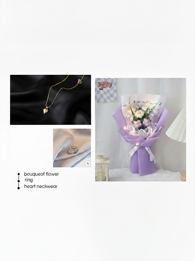 Just Lil Things Shining Heart Necklace and Ring - Buy at ₹2240