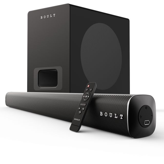 Boult Bassbox X120 with Subwoofer | 2.1 Channel | 3Eq Modes | 120W Bluetooth Soundbar | Black