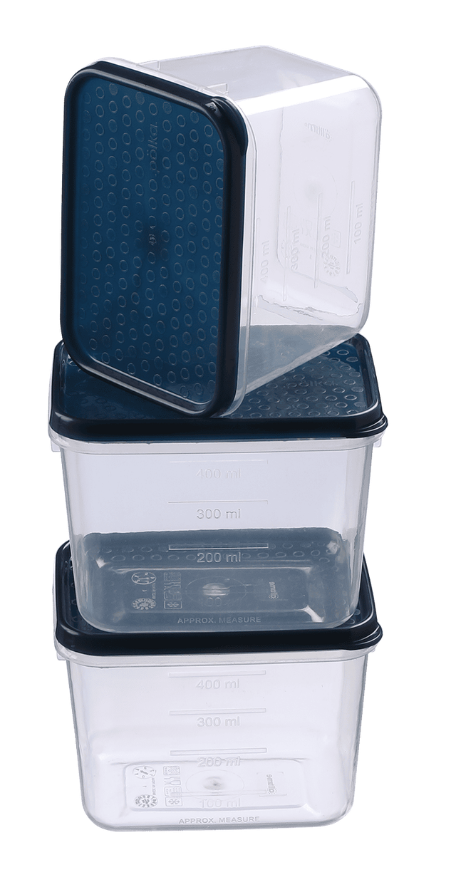 All Time Polka Storage Container 400 Ml x 3 Pcs set - Assorted Color