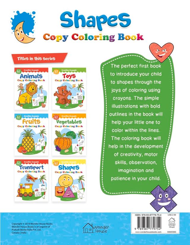 Colouring Book Of Shapes: Creative Crayons Series - Crayon Copy Colour Books