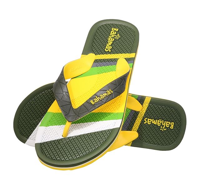 Bahamas Slippers BHG-102 Olive Yellow For Men | 9 UK
