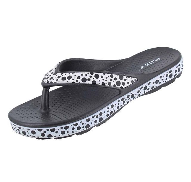 Flite Slippers FL-2008 Black White For Women | 4 UK