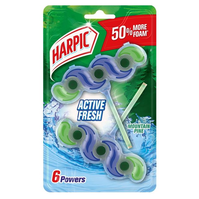 Harpic Fresh Mountain Pine Toilet Block (2pc) & Harpic Power Plus Original (1l) Combo