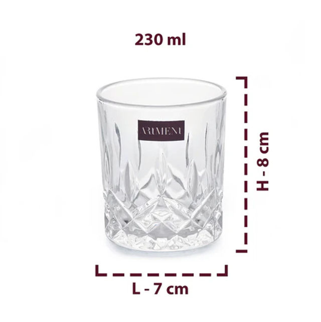 The Artment Sculpted Tumbler Whiskey Glasses Set of 4 (230 ML)