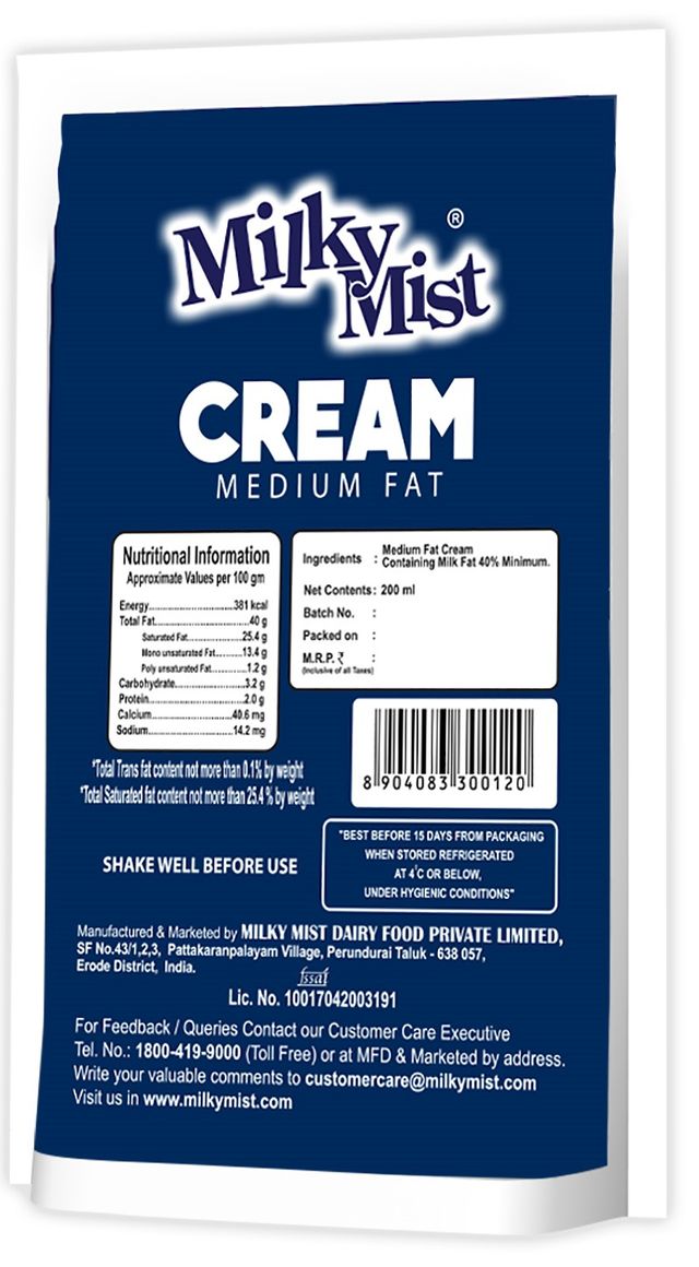 Milky Mist Fresh Cream Medium Fat