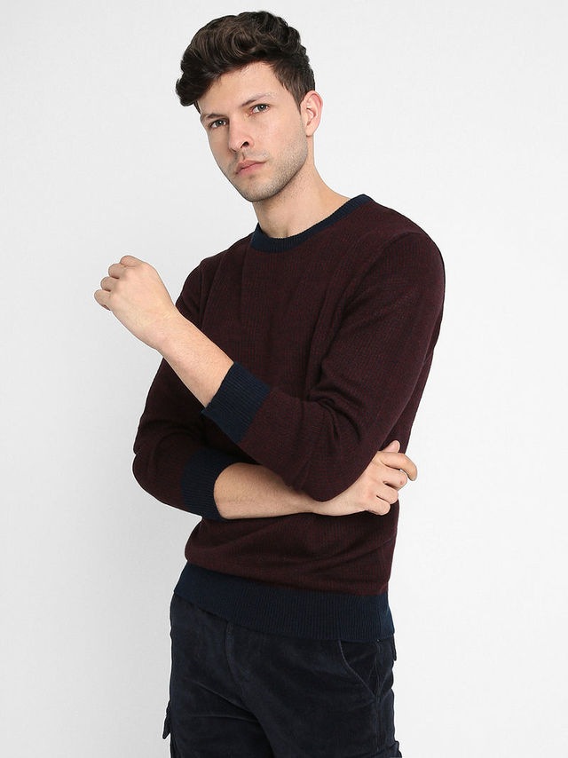 Dennis Lingo Men's Round Neck Pullover | Navy Blue | M