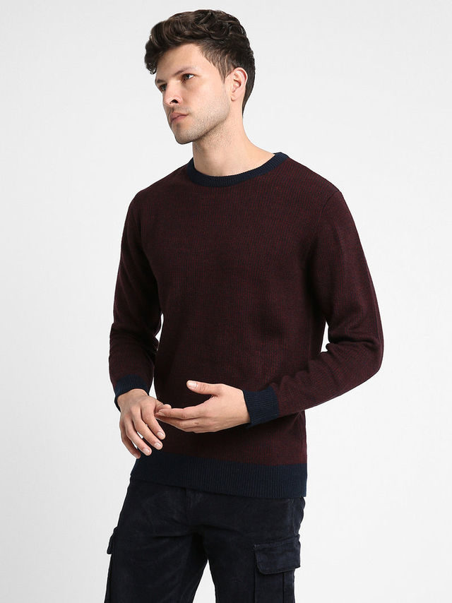 Dennis Lingo Men's Round Neck Pullover | Navy Blue | M