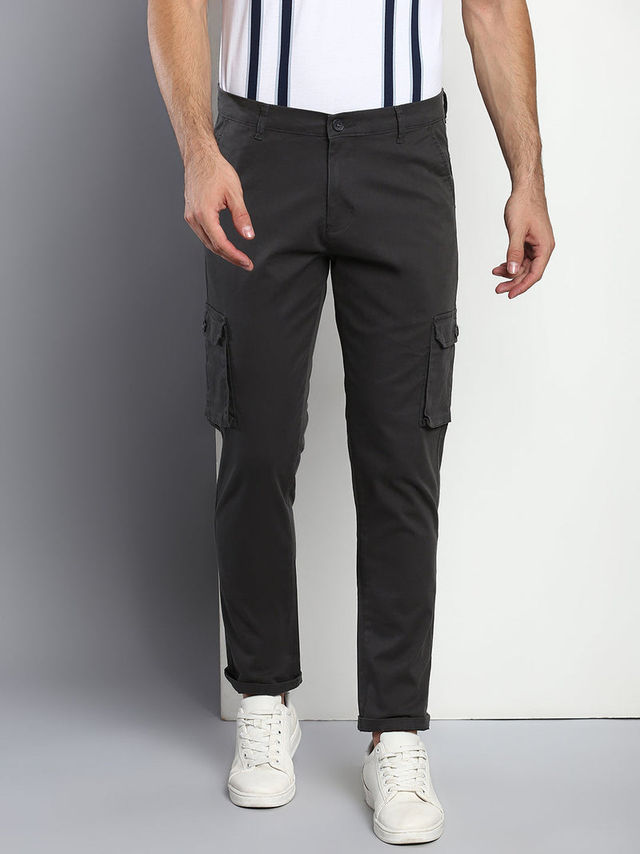 Dennis Lingo Men's Tapered Fit Cargos Trousers | Grey | 34