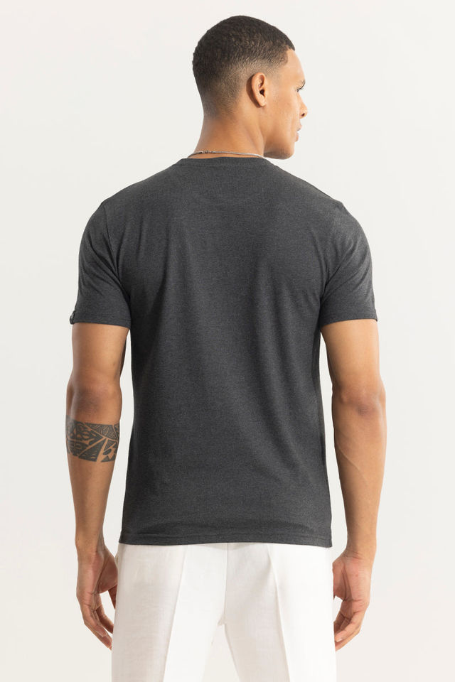 De Tees Men's Half Sleeve T-shirt | MHS-R | Charcoal Grey - L