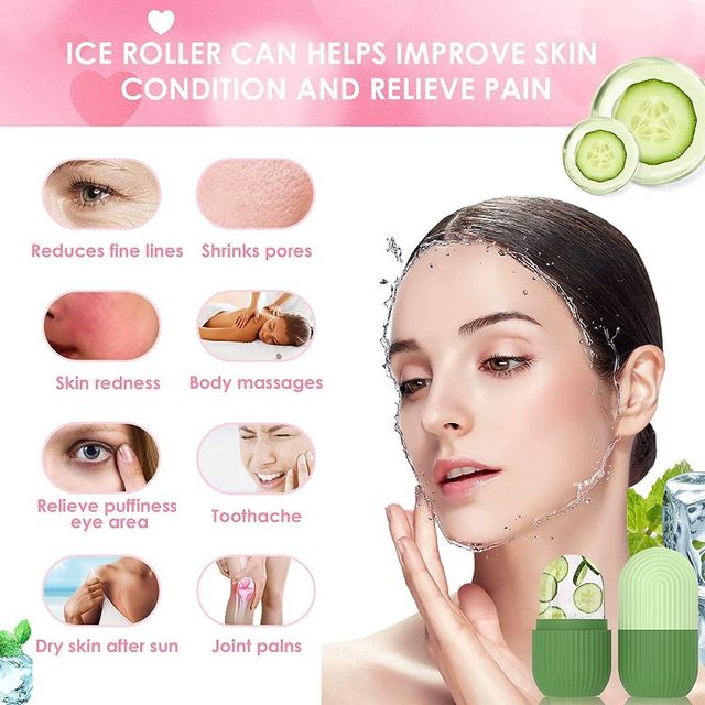 Bronson Professional Classic Mini Silicone Ice Facial Roller (Color May Vary)