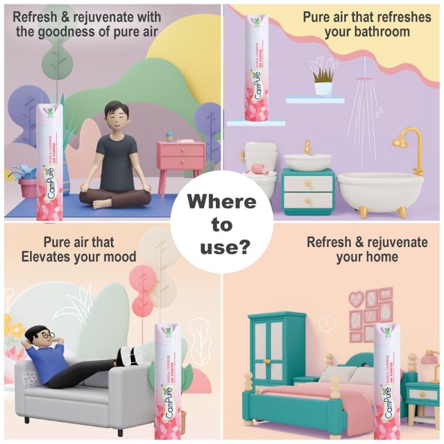 Campure Rose & Camphor Air Purifier Can