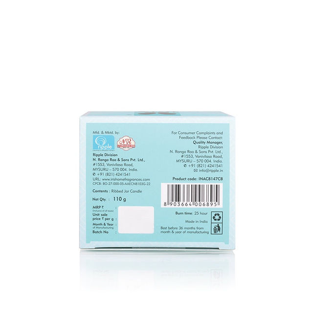 Iris Ribbed Jar Candle | Cool Blue