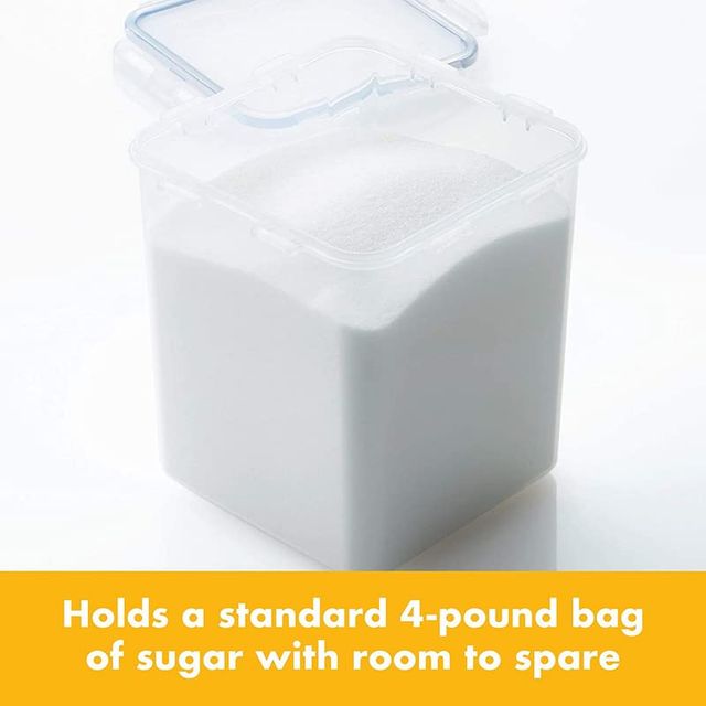 LocknLock HPL822B Classic Tall Square Plastic Airtight Food Storage Container | Transparent - 2.6 L