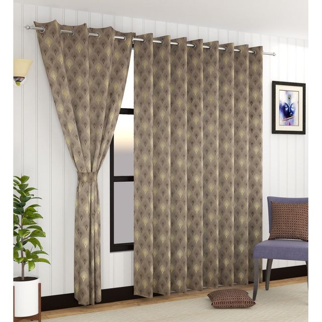 Florida Mimosa 9 Feet Blackout Curtains for Living Room Bedroom Balcony Brown