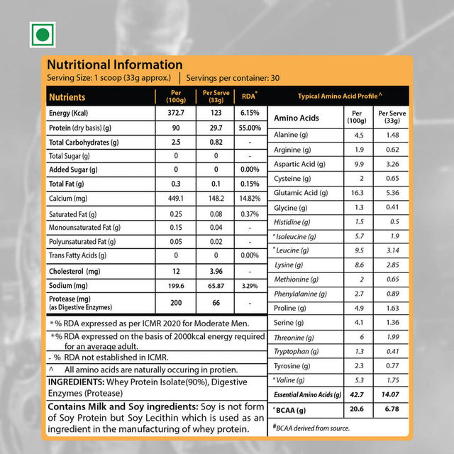 Protrition Raw + Whey Isolate 90%, Unflavoured