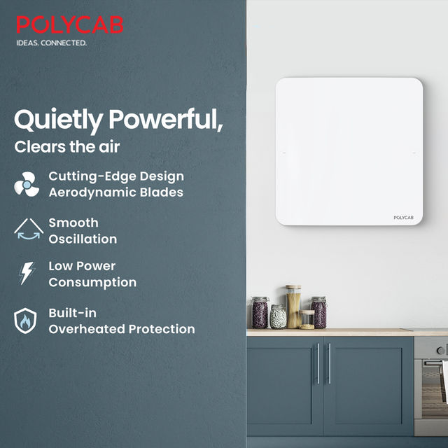 Polycab Freshly Prime Exhaust Fan, 150mm, 100% Copper, Noiseless Ventilation,High Speed, White