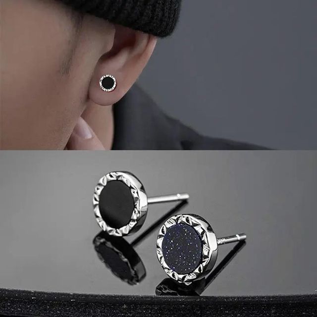 Salty Alpha Black Beaten Studs for Men