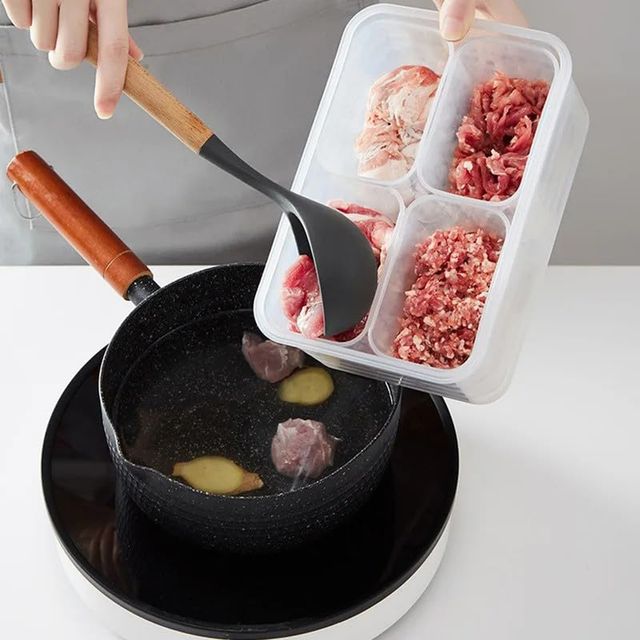 New Dawn 4 Section Storage Container Fridge Storage Boxes Food Storage Containers Lids Airtight