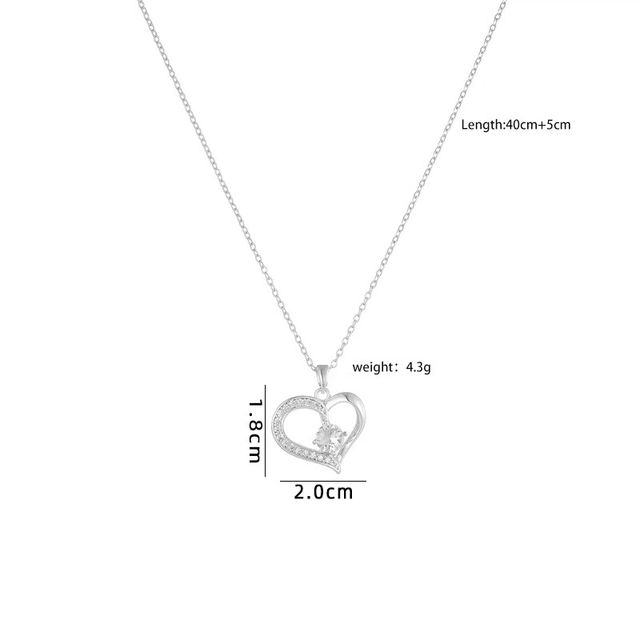 Salty Sophisticated Stone Heart Necklace Pendant for Women and Girls| Anti-Tarnish | Silver