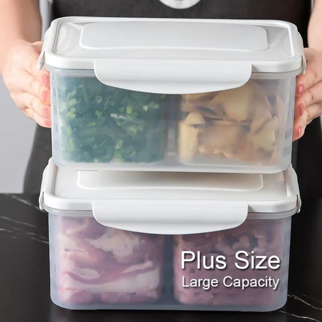 New Dawn 4 Section Storage Container Fridge Storage Boxes Food Storage Containers Lids Airtight
