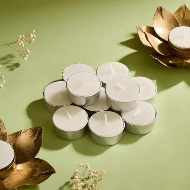Go Hooked Wax Tealight Candles | 3-Hour Burn Time | Smokeless | No Residue | Pack Of 100