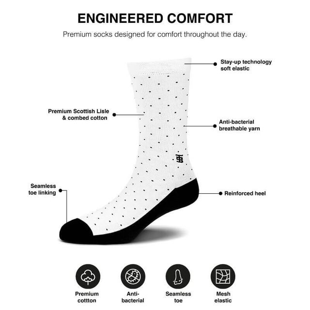 Socksoho Men's Patterned 95% Combed Cotton and 5% Spandex Socks | Assorted - Free Size