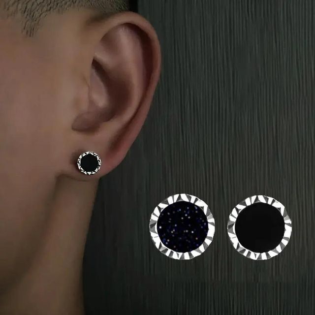 Salty Alpha Black Beaten Studs for Men