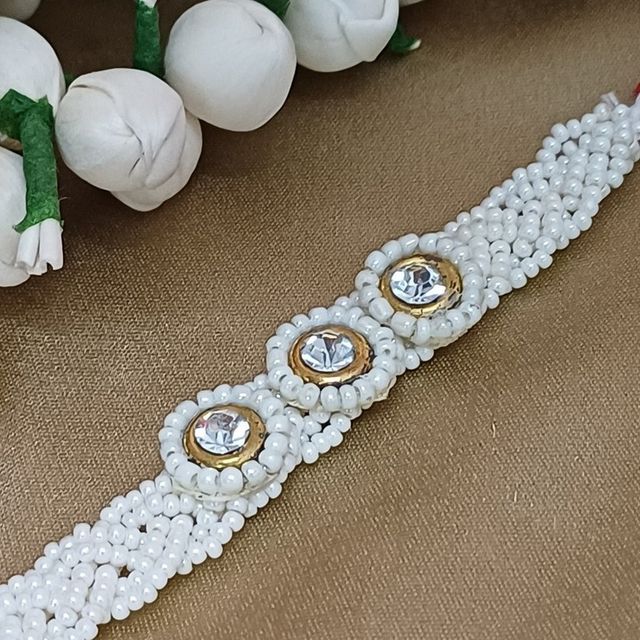 Open Secret Chocolate Cookies, Brownie And Dry Fruits Gift Hamper - Healthy Dry Fruit Cookies(126gms) & Braided White Moti With 3 While Stone Flower Rakhi For Brother(1pc) Combo