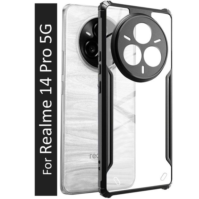 Kwine Case Realme 14 Pro 5G Back Cover - Black Bordered Transparent Case