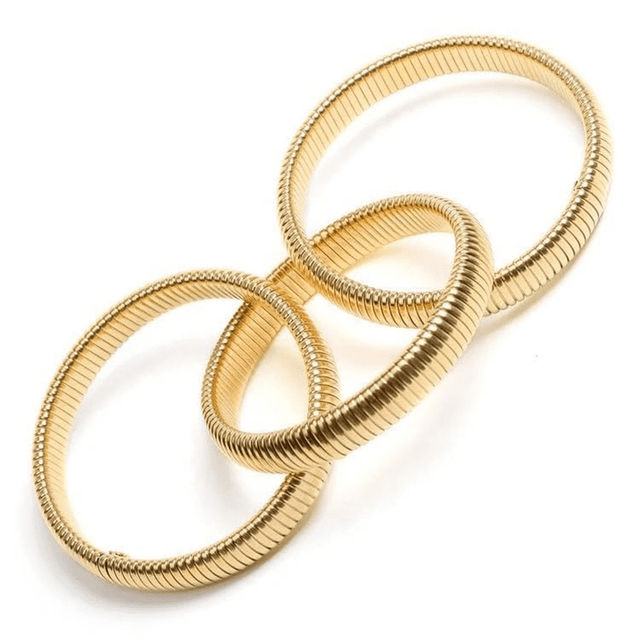 Designs & You Gold Plated Triple Layer Snake Chain Tangled Bracelet