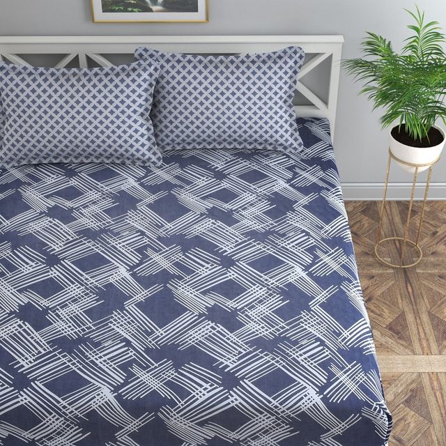 Florida Flyn Bedsheet for Double Size Bed with Pillow Covers & Made of Microfiber