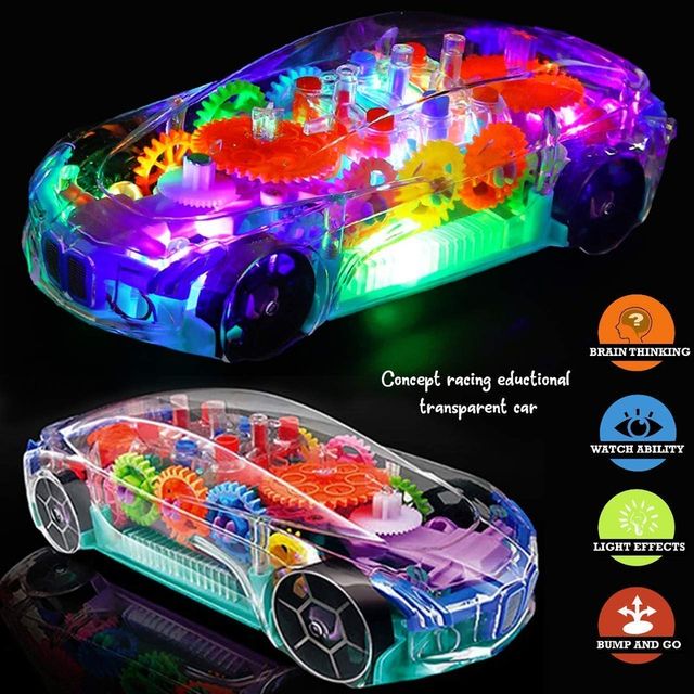 Fablue Multicolor Concept Racing Car For Kids With 3D Flashing Led Lights And Music - Car Toy