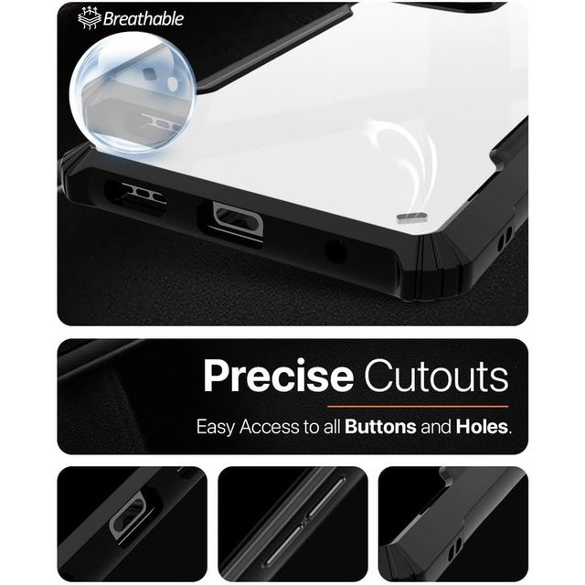 Kwine Case Infinix Hot 12 Back Cover - Black Bordered Transparent Case