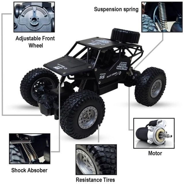 Fablue Rock Crawler Remote Control Car For Kids - Off Road Car Toy For Kids
